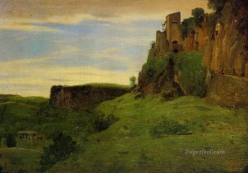 チヴィタ・カステルラントの岩の高い建物 別名ラ・ポルタ・サン・サルヴァトーレ ジャン・バティスト・カミーユ・コロー山 Oil Paintings